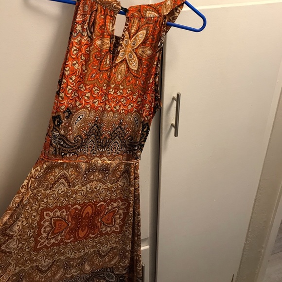 Jeweled Halter Neck Maxi Flowing Dress - Picture 2 of 6